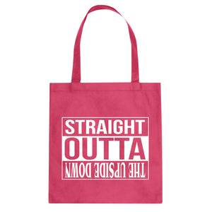Straight Outta the Upside Down Cotton Canvas Tote Bag