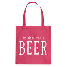My Blood Type is Beer Cotton Canvas Tote Bag