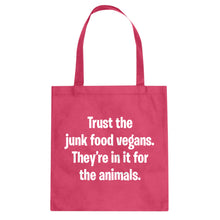 Junk Food Vegans Cotton Canvas Tote Bag