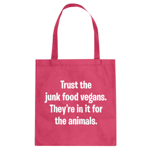 Junk Food Vegans Cotton Canvas Tote Bag