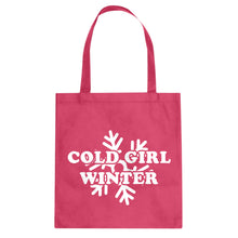 Cold Girl Winter Cotton Canvas Tote Bag