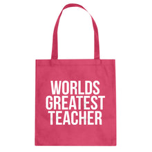 Tote Worlds Greatest Teacher Canvas Tote Bag