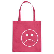 Sad Face Cotton Canvas Tote Bag