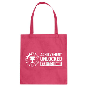 Achievement Unlocked Fatherhood Cotton Canvas Tote Bag