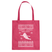 Tote Happy Human Holiday Canvas Tote Bag