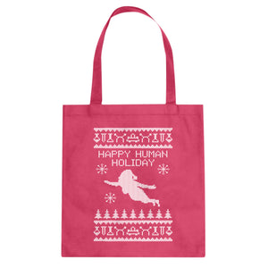 Tote Happy Human Holiday Canvas Tote Bag