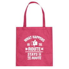 Tote What Happens on the Route Stays on the Route Canvas Tote Bag