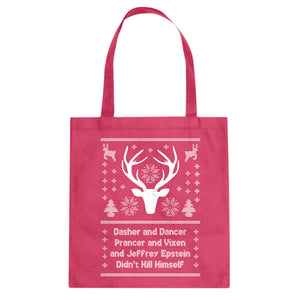 Dasher and Dancer and Jeffrey Epstein Cotton Canvas Tote Bag