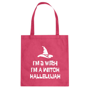 Im a Witch Hallelujah Cotton Canvas Tote Bag