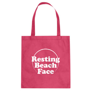 Resting Beach Face Cotton Canvas Tote Bag