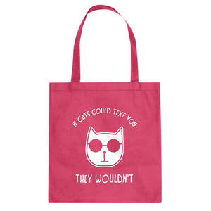 If Cats Could Text Cotton Canvas Tote Bag