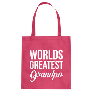 World's Greatest Grandpa Cotton Canvas Tote Bag