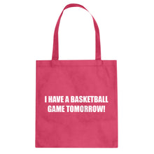 Basketball Game Tomorrow Cotton Canvas Tote Bag