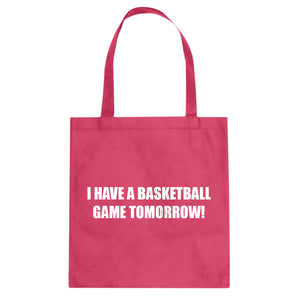 Basketball Game Tomorrow Cotton Canvas Tote Bag