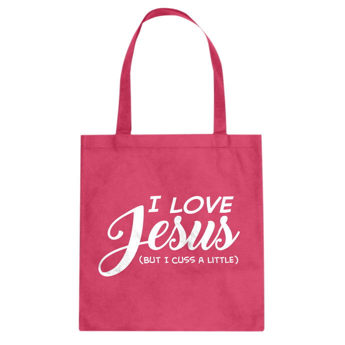 Tote I Love Jesus but I Cuss a Little Canvas Tote Bag