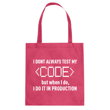 Tote I Dont Always Code Canvas Tote Bag