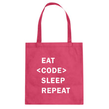 Tote Eat Code Sleep Repeat Canvas Tote Bag