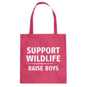 Support Wildlife Raise Boys Cotton Canvas Tote Bag