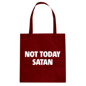 Not Today Satan Cotton Canvas Tote Bag