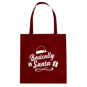 Basically Santa Cotton Canvas Tote Bag