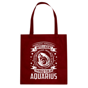 Tote Aquarius Astrology Zodiac Sign Canvas Tote Bag