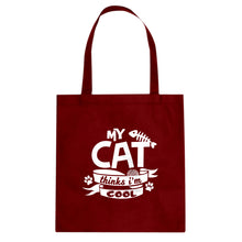 My Cat Thinks I'm Cool Cotton Canvas Tote Bag