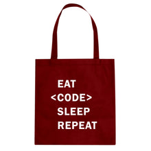 Tote Eat Code Sleep Repeat Canvas Tote Bag