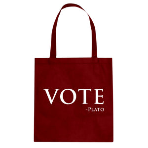 Vote -Plato Cotton Canvas Tote Bag