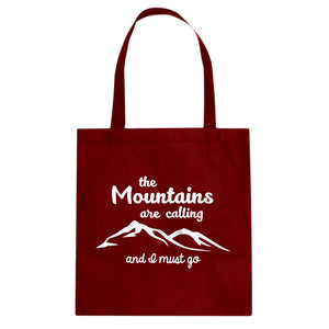The Mountains are Calling Cotton Canvas Tote Bag