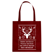 Dasher and Dancer and Jeffrey Epstein Cotton Canvas Tote Bag