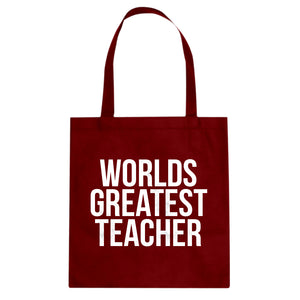 Tote Worlds Greatest Teacher Canvas Tote Bag