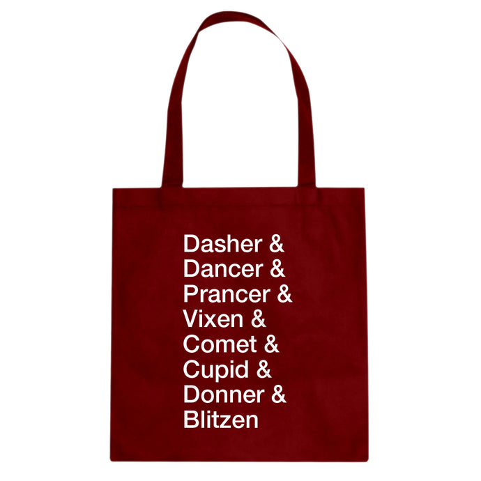 Tote Reindeer Names Canvas Tote Bag