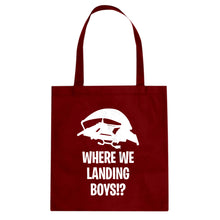 Where We Landing Boys?! Cotton Canvas Tote Bag