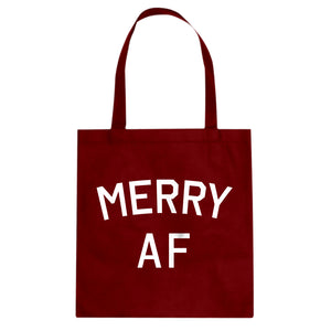 Merry AF Cotton Canvas Tote Bag
