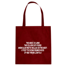 The Week is Long the Silver Cat Feeds Cotton Canvas Tote Bag