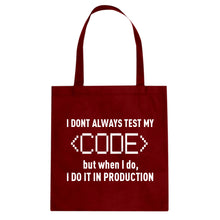 Tote I Dont Always Code Canvas Tote Bag