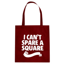 I Can't Spare a Square Cotton Canvas Tote Bag