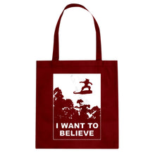 I Want to Believe Nimbus Fighter Cotton Canvas Tote Bag