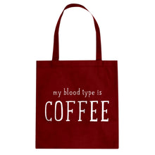 My Blood Type is Coffee Cotton Canvas Tote Bag
