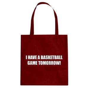 Basketball Game Tomorrow Cotton Canvas Tote Bag