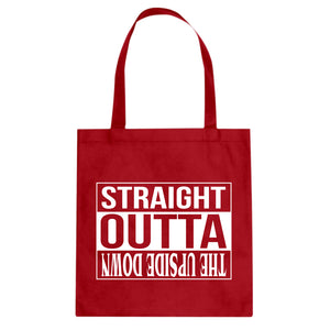 Straight Outta the Upside Down Cotton Canvas Tote Bag