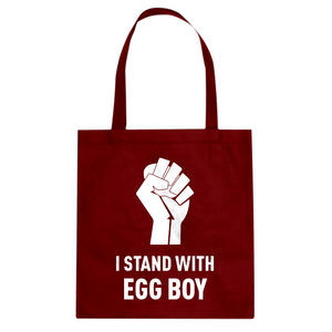 I Stand with Egg Boy Cotton Canvas Tote Bag