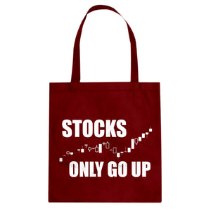 STOCKS ONLY GO UP Cotton Canvas Tote Bag