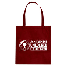 Achievement Unlocked Tied the Knot Cotton Canvas Tote Bag
