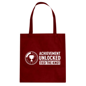 Achievement Unlocked Tied the Knot Cotton Canvas Tote Bag