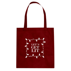 Lets Get Lit Cotton Canvas Tote Bag
