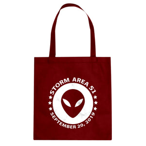 Storming Area 51 Cotton Canvas Tote Bag
