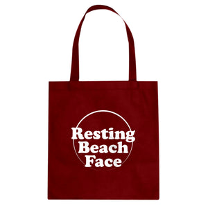 Resting Beach Face Cotton Canvas Tote Bag