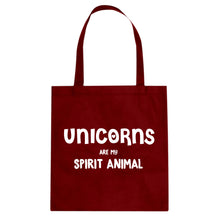 Unicorns are my Spirit Animal Cotton Canvas Tote Bag