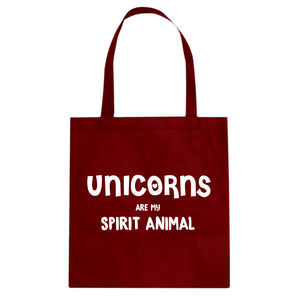 Unicorns are my Spirit Animal Cotton Canvas Tote Bag